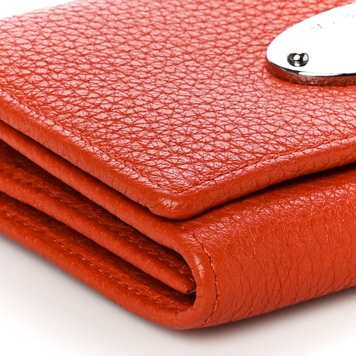 Soft Grain Calfskin French Purse Wallet Pumpkin