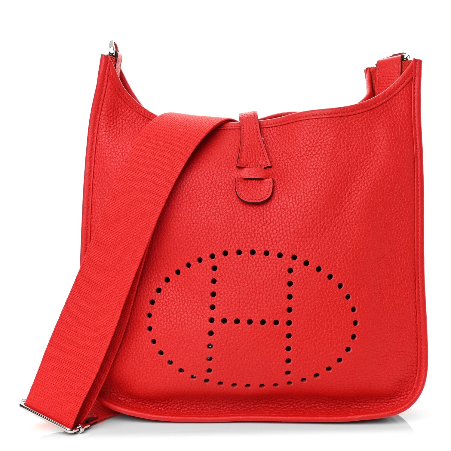Hermes Taurillon Clemence Evelyne III PM Rouge De Coeur 1 of 10
