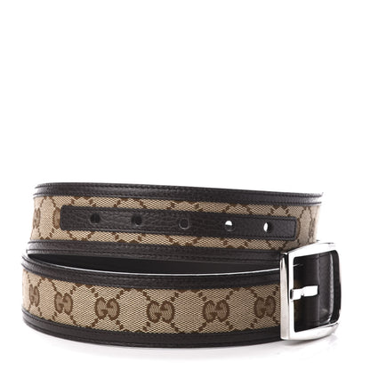 Gucci Monogram Dollar Calfskin 40mm Belt 105 42 Beige Ebony Testa di Moro 3 of 6