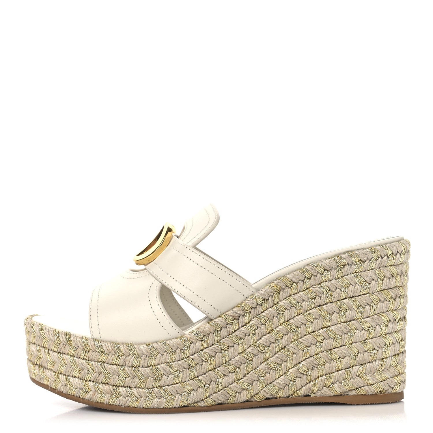 Christian Dior Calfskin 30 Montaigne Wedge Slide 38.5 Off White 1 of 8