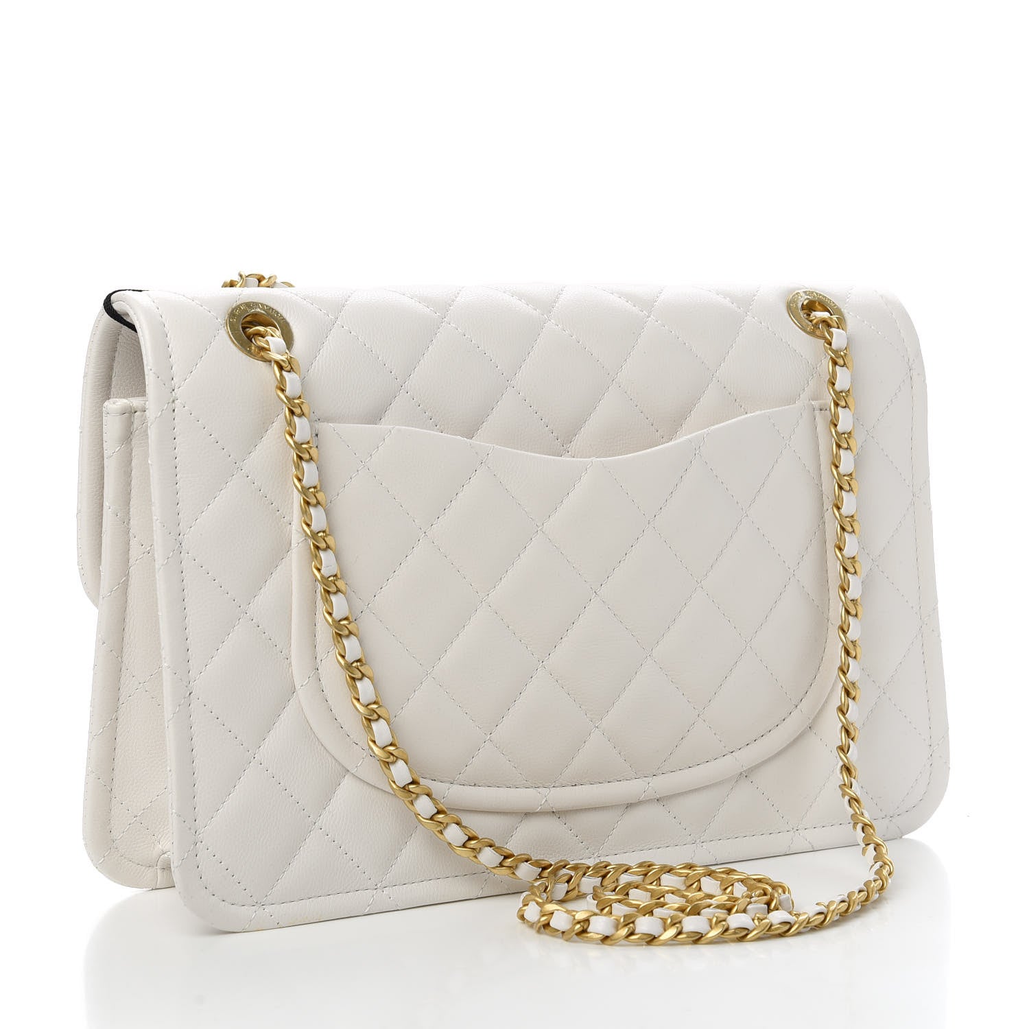 Chanel Caviar Quilted Large Sweet Classic Flap White 3 of 10