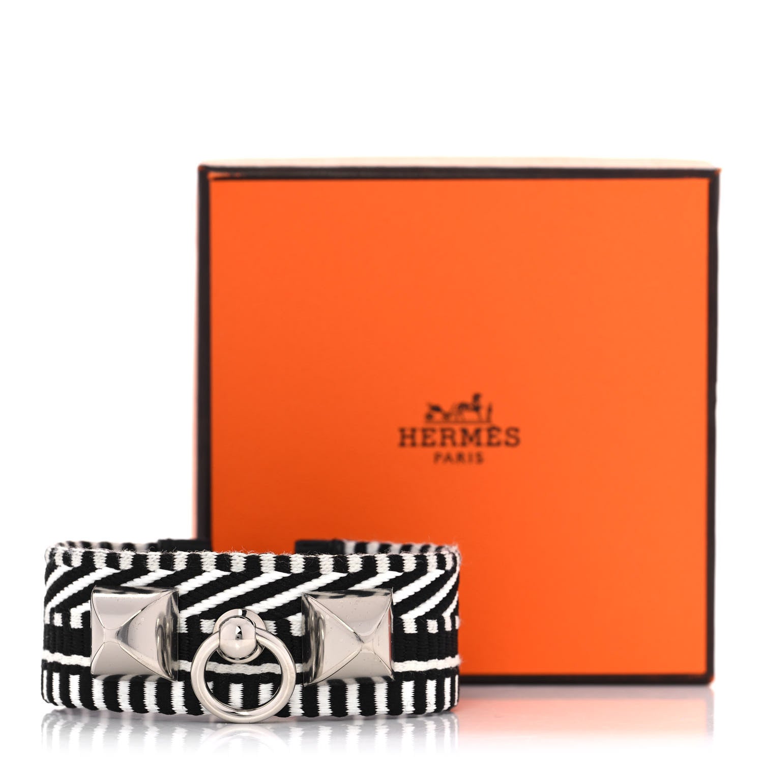 Hermes Toile Sombrero Rivale Cavale Bracelet T3 Black 8 of 8