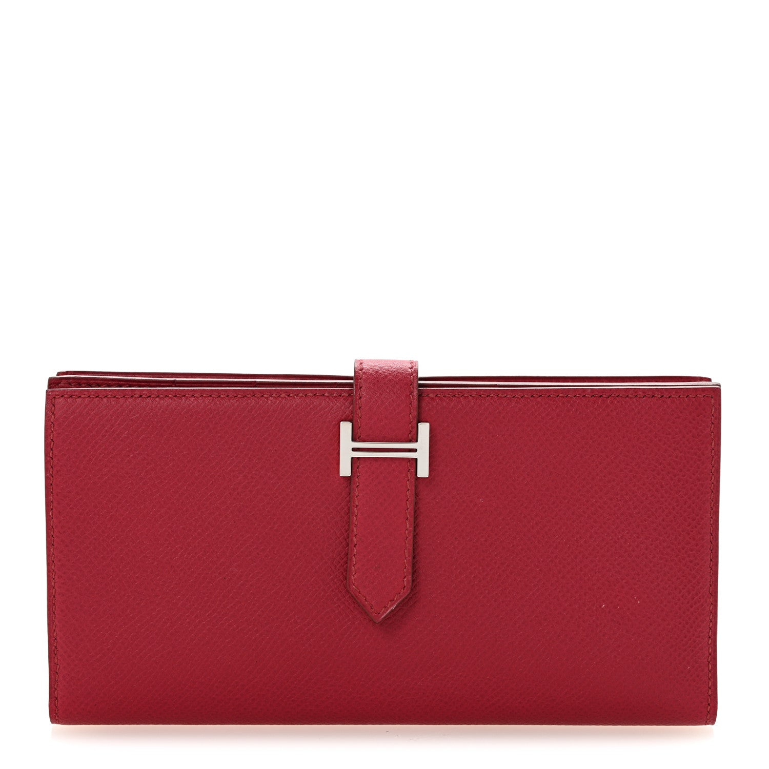 Hermes Epsom Bearn Gusset Wallet Rouge Garance 1 of 10