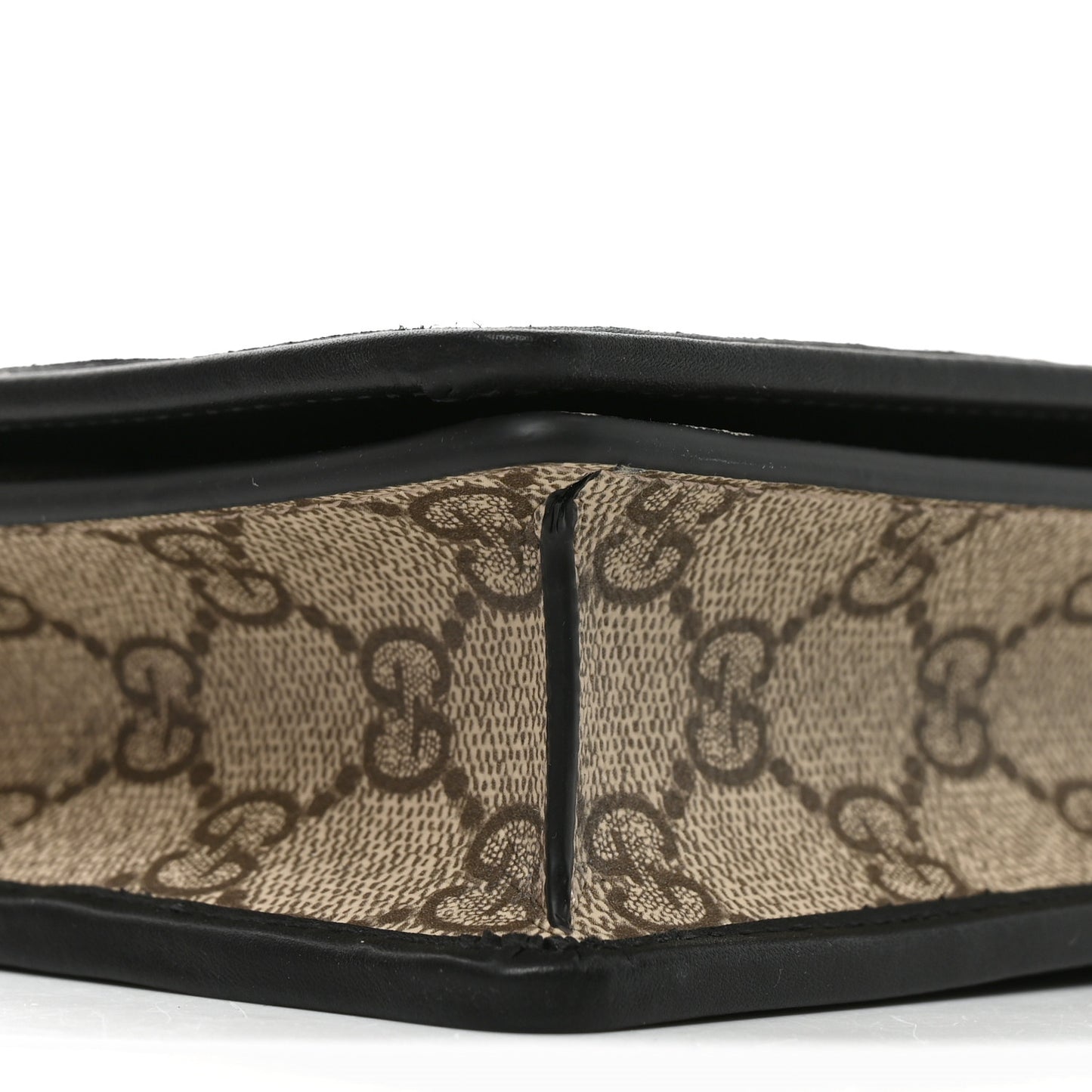 GG Emblem Monogram Wallet With Strap Beige Ebony Black
