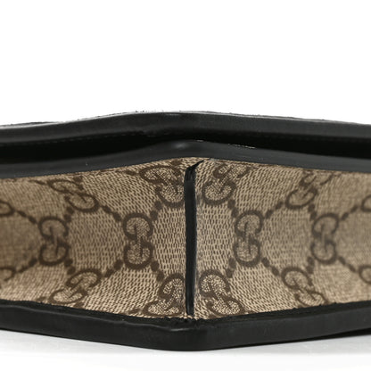 Gucci GG Emblem Monogram Wallet With Strap Beige Ebony Black 8 of 10