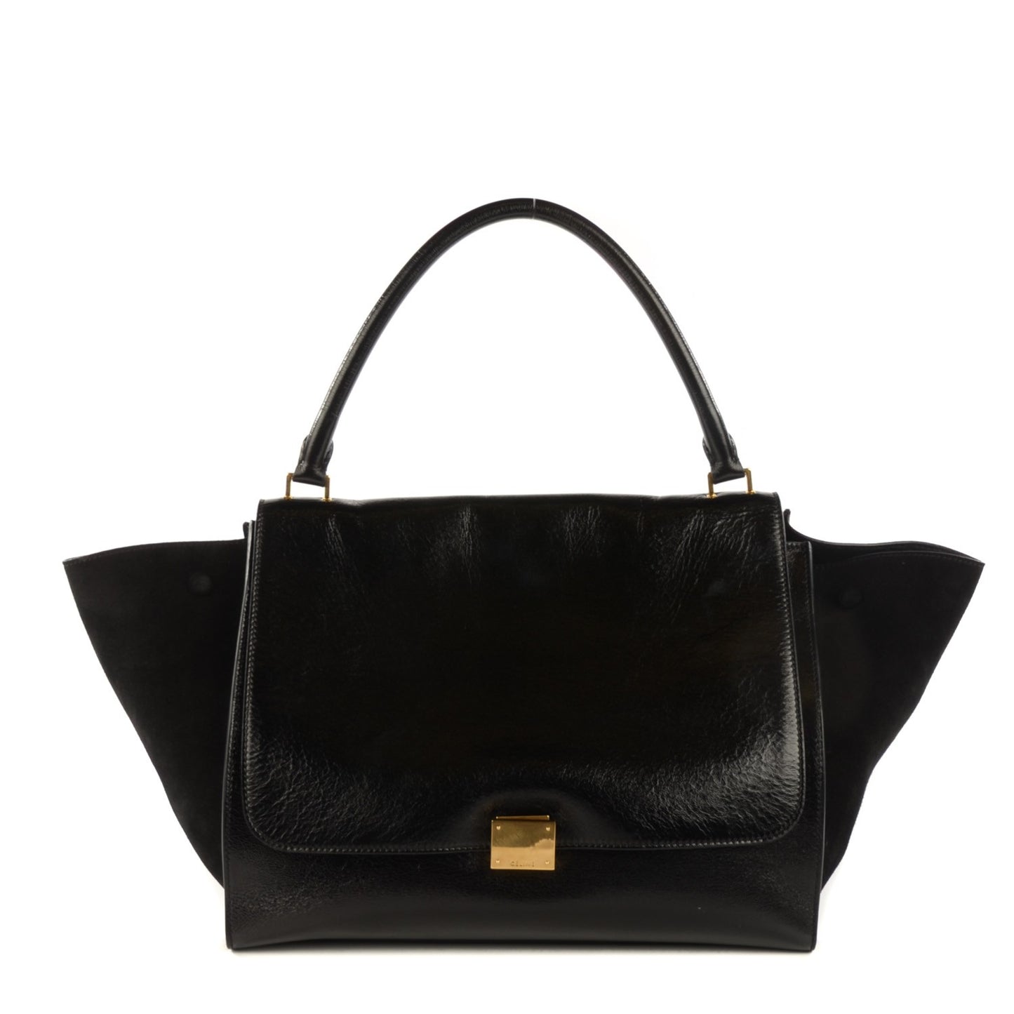 Vernice Suede Large Trapeze Black