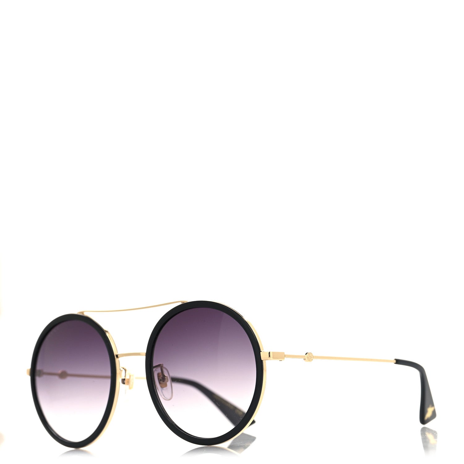 Gucci Metal Round Frame Sunglasses GG0061S Black 1 of 6