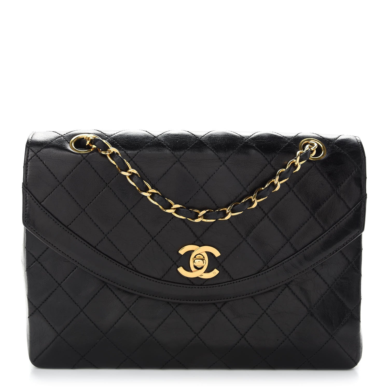 Chanel Lambskin Quilted Medium Single Flap Black 1 of 9