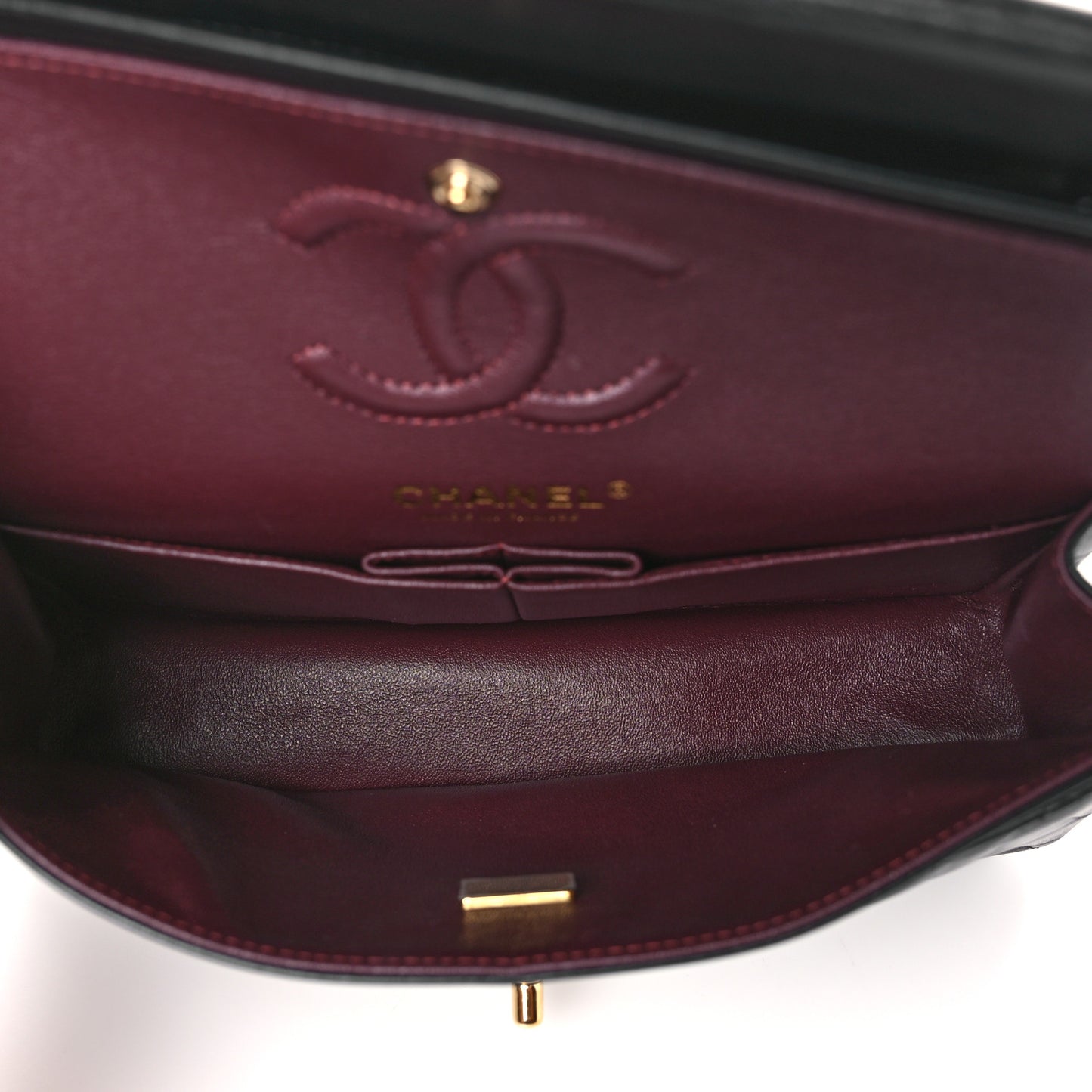 Lambskin Quilted Small Double Flap Black