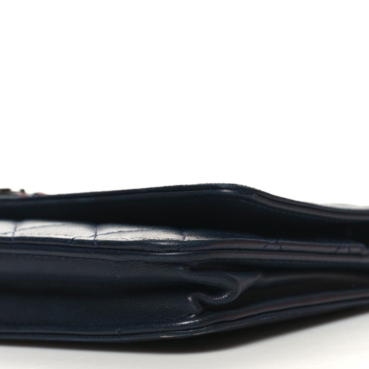 Chanel Lambskin Quilted Boy Wallet On Chain WOC Navy Blue 11 of 16