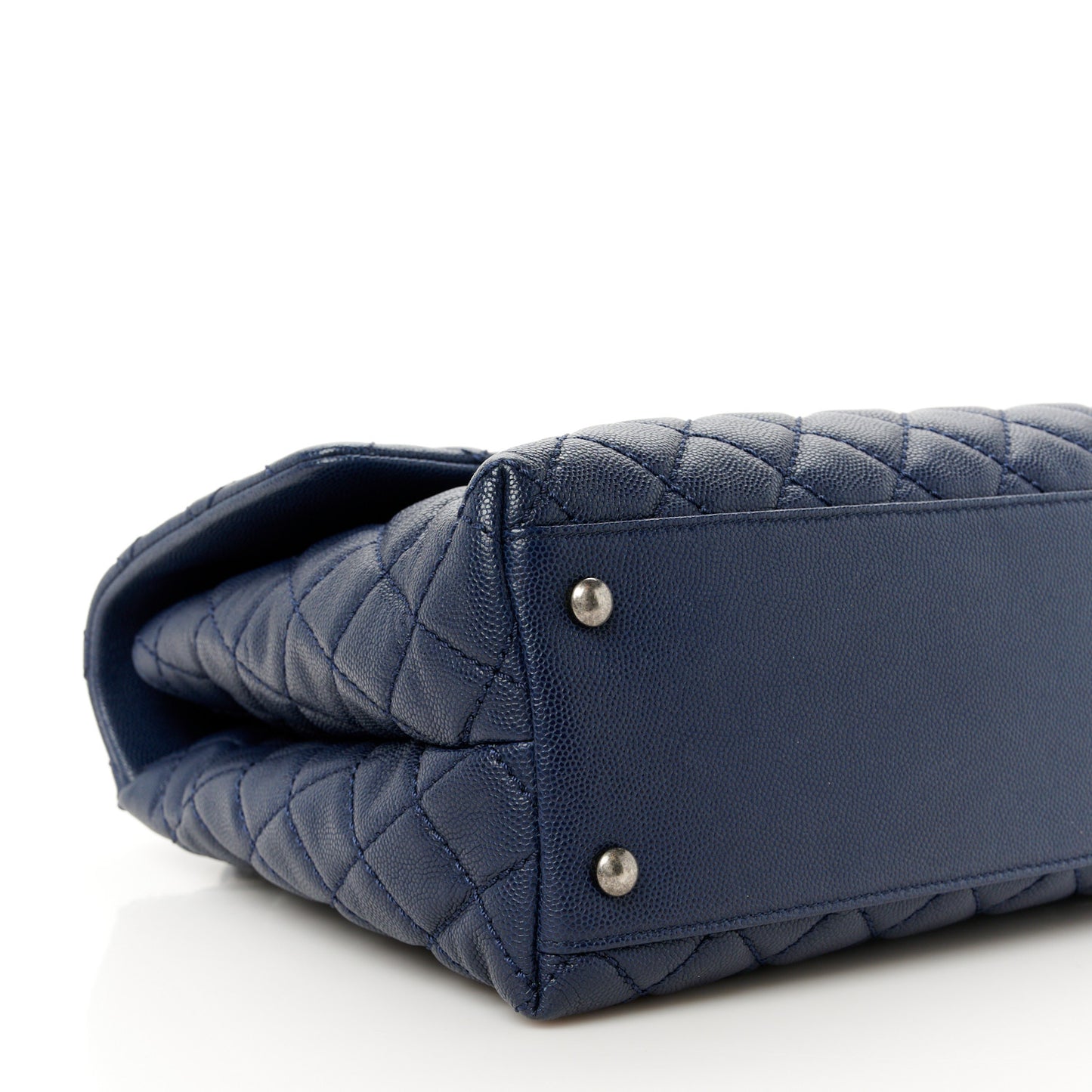 Caviar Quilted Medium Coco Handle Flap Navy Blue