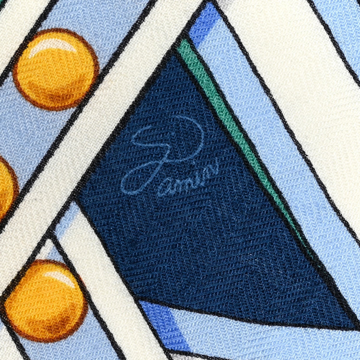 Hermes Silk Cashmere Grand Tralala Shawl 140 Petrole White Black 4 of 4