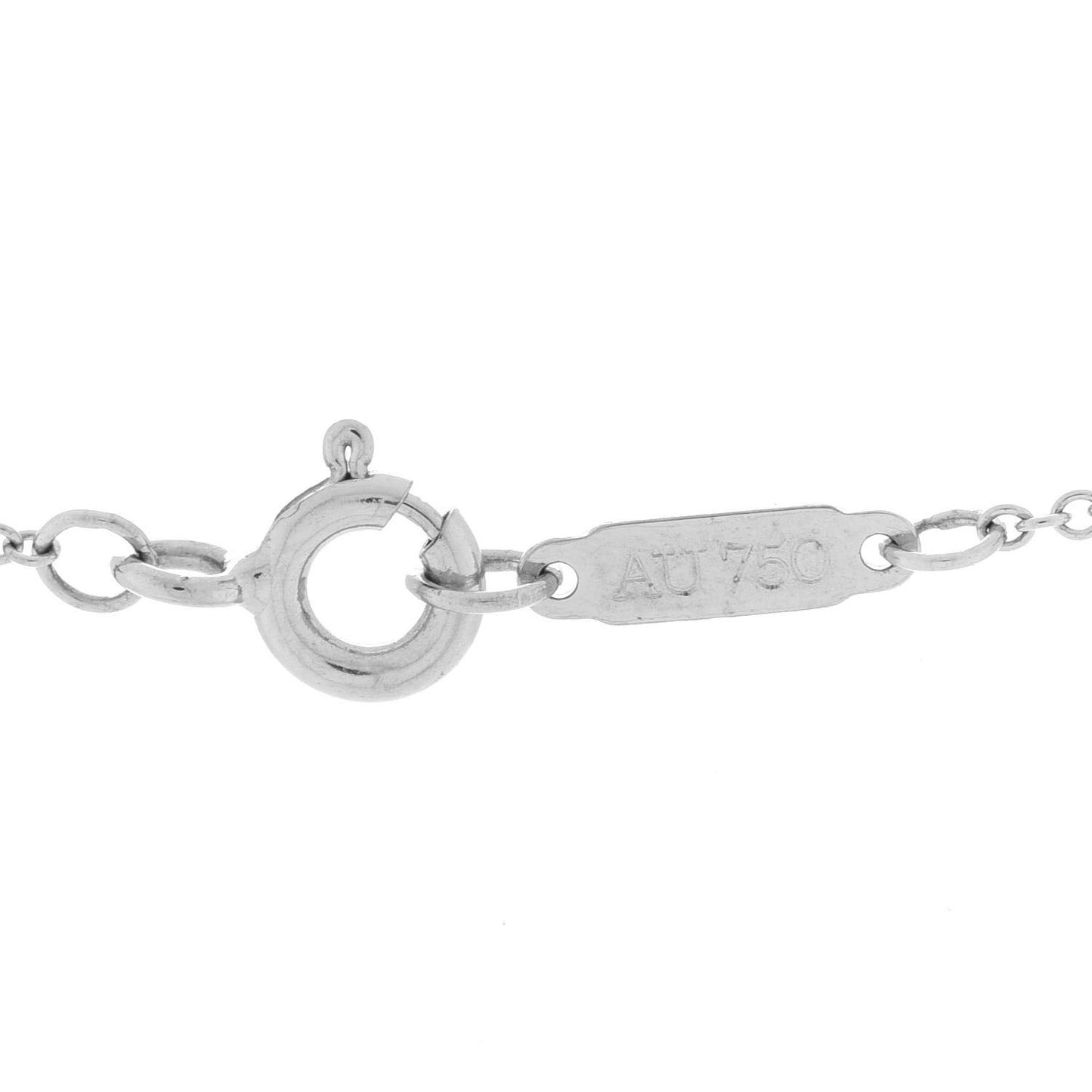 18K White Rose Gold Diamond Double Interlocking Circles Pendant Necklace