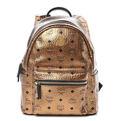 MCM Metallic Visetos Small Stark Backpack Gold 1 of 9