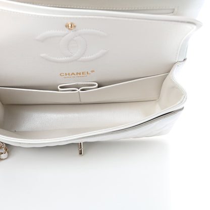 Chanel Iridescent Calfskin Quilted Medium Double Flap White 6 of 12