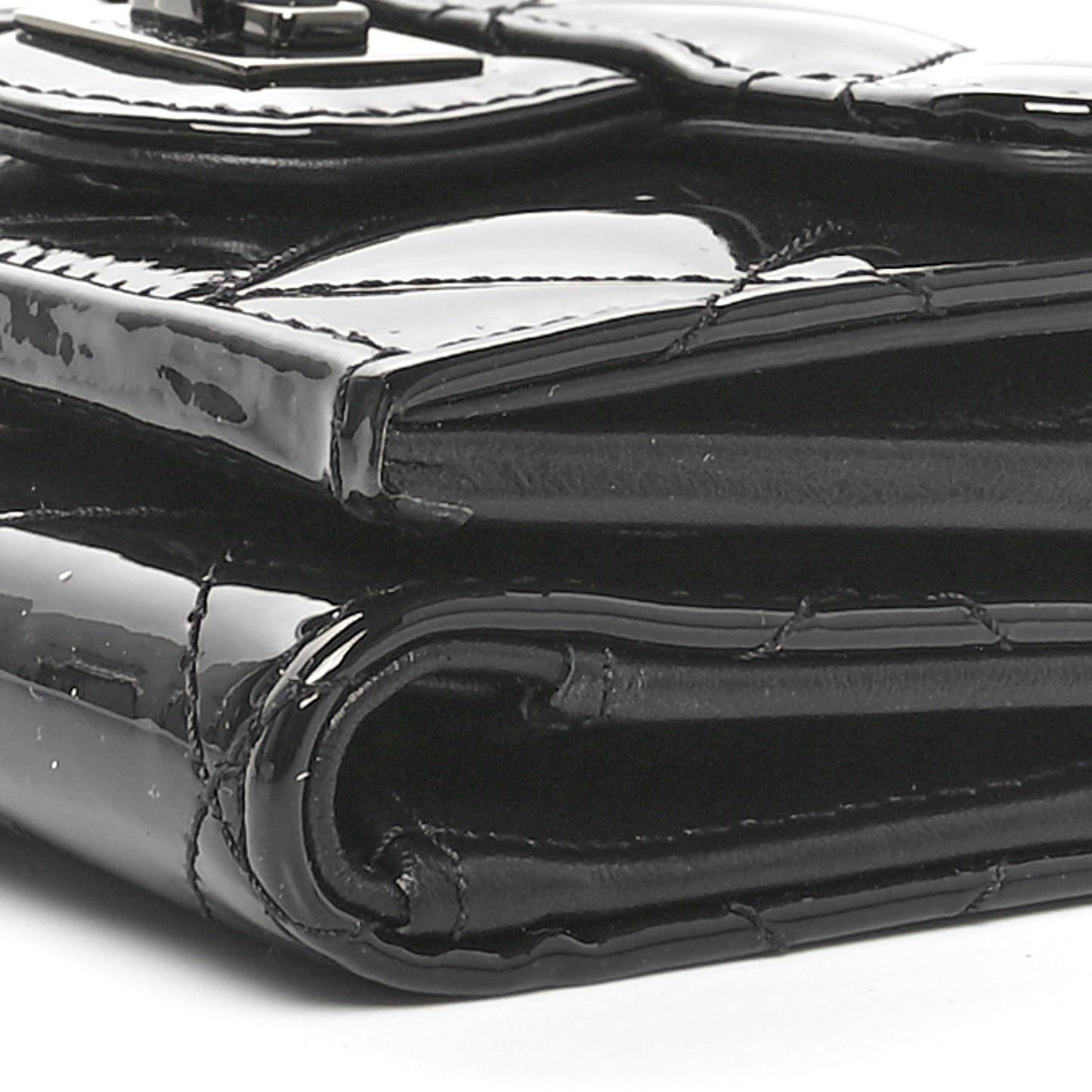 Patent Quilted Reissue Compact Wallet So Black
