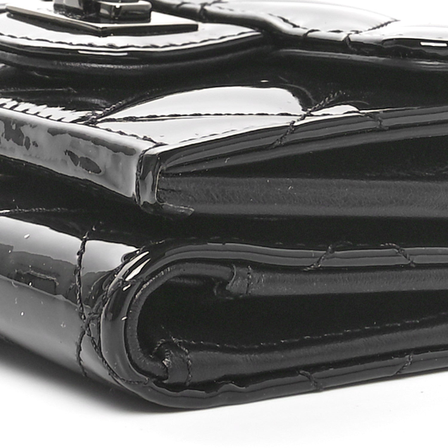 Chanel Patent Quilted Reissue Compact Wallet So Black 10 of 10