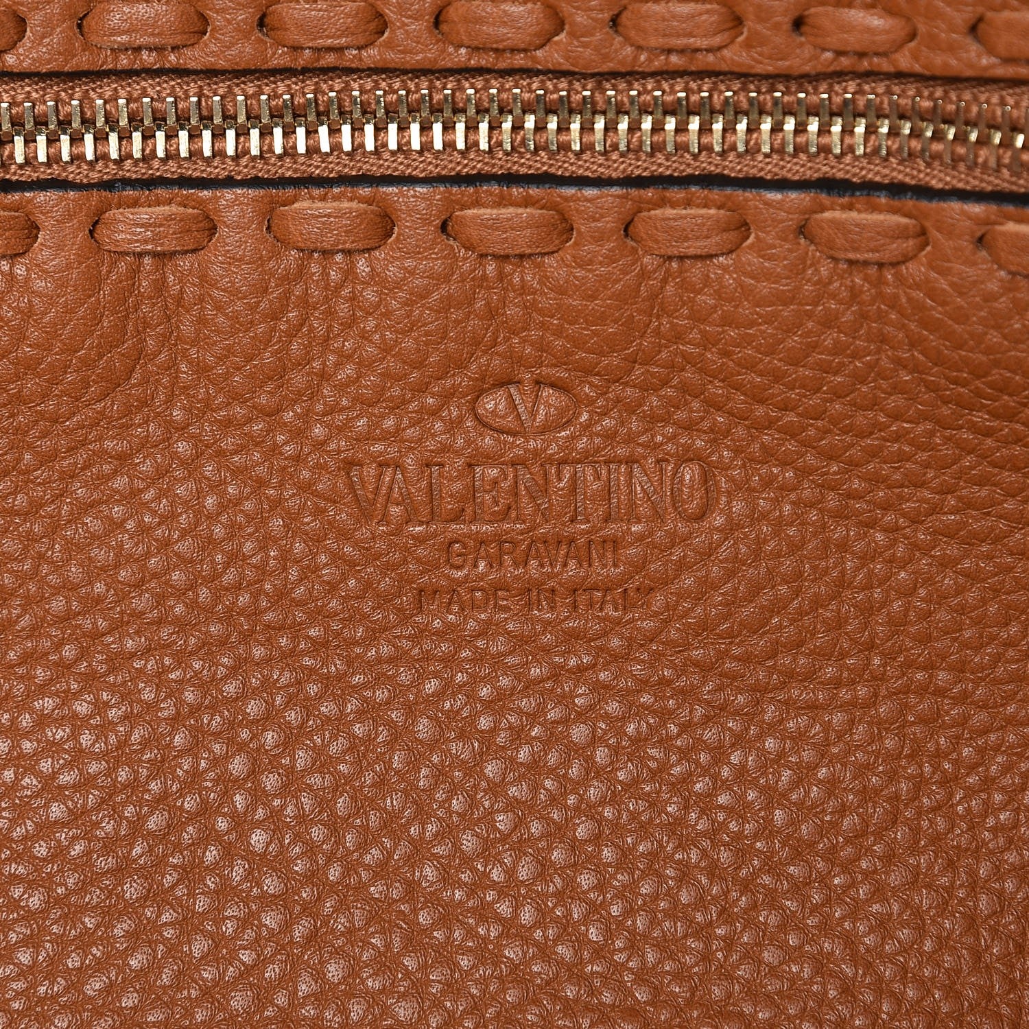 Valentino Garavani Grained Calfskin C-Rockee Fringe Tote Light Cuir 6 of 7