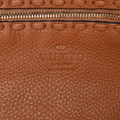 Valentino Garavani Grained Calfskin C-Rockee Fringe Tote Light Cuir 6 of 7
