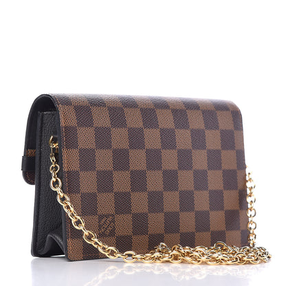 Louis Vuitton Damier Ebene Vavin Chain Wallet Black 3 of 10