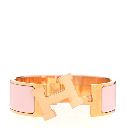 Hermes Enamel Wide Clic Clac H PM Bracelet Rose Candeur 4 of 6
