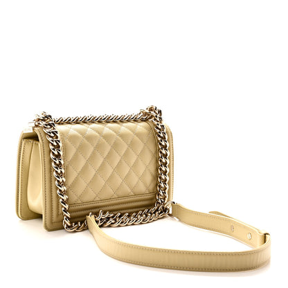 Chanel Caviar Quilted Small Boy Flap Beige 3 of 10