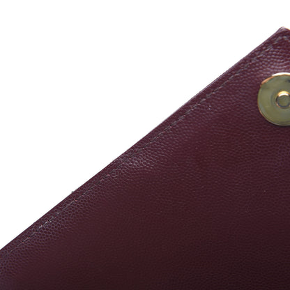 Saint Laurent Grain De Poudre Textured Mixed Matelasse Medium Triquilt Monogram Satchel Rouge Legion 8 of 12