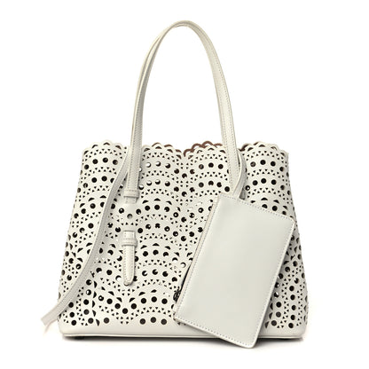 Alaia Calfskin Vienne Wave Mina 25 Bag  White 1 of 9