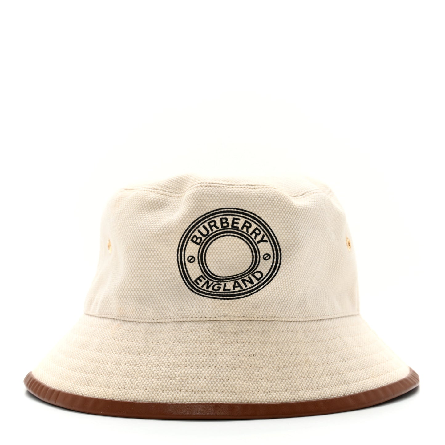 Canvas Logo Print Bucket Hat M Natural Tan