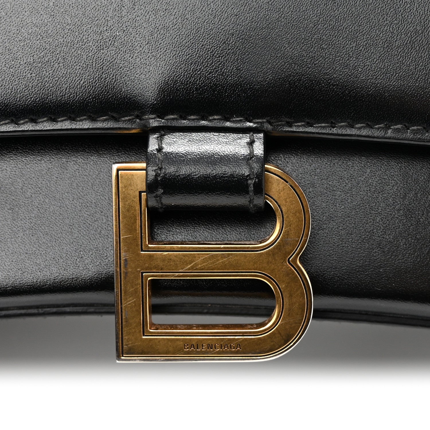 Balenciaga Shiny Box Calfskin Small Hourglass Top Handle Bag Black 12 of 15