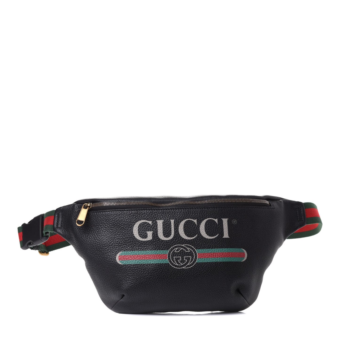 Grained Calfskin Logo Belt Bag Black