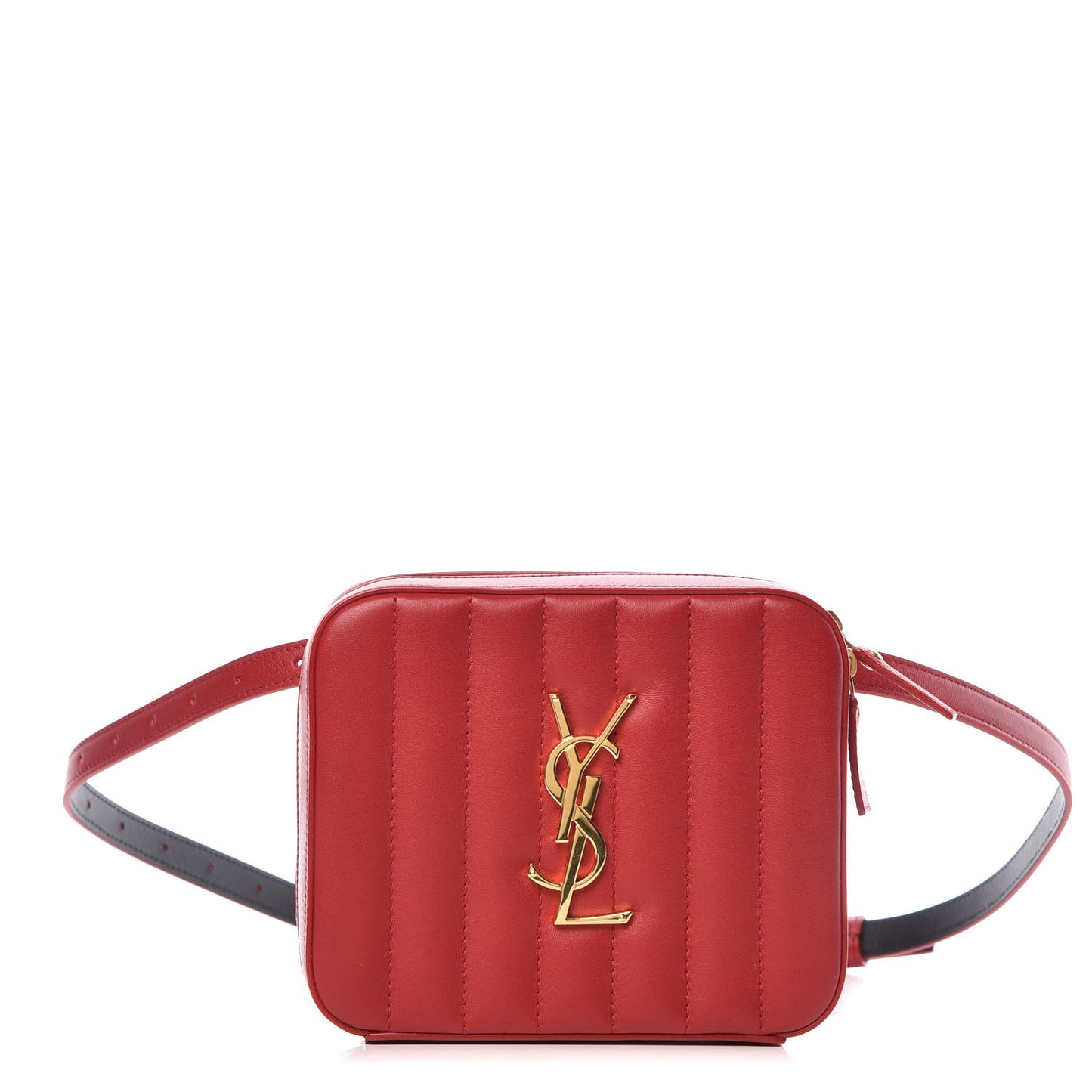 Lambskin Matelasse Vicky Monogram Belt Bag Eros Red
