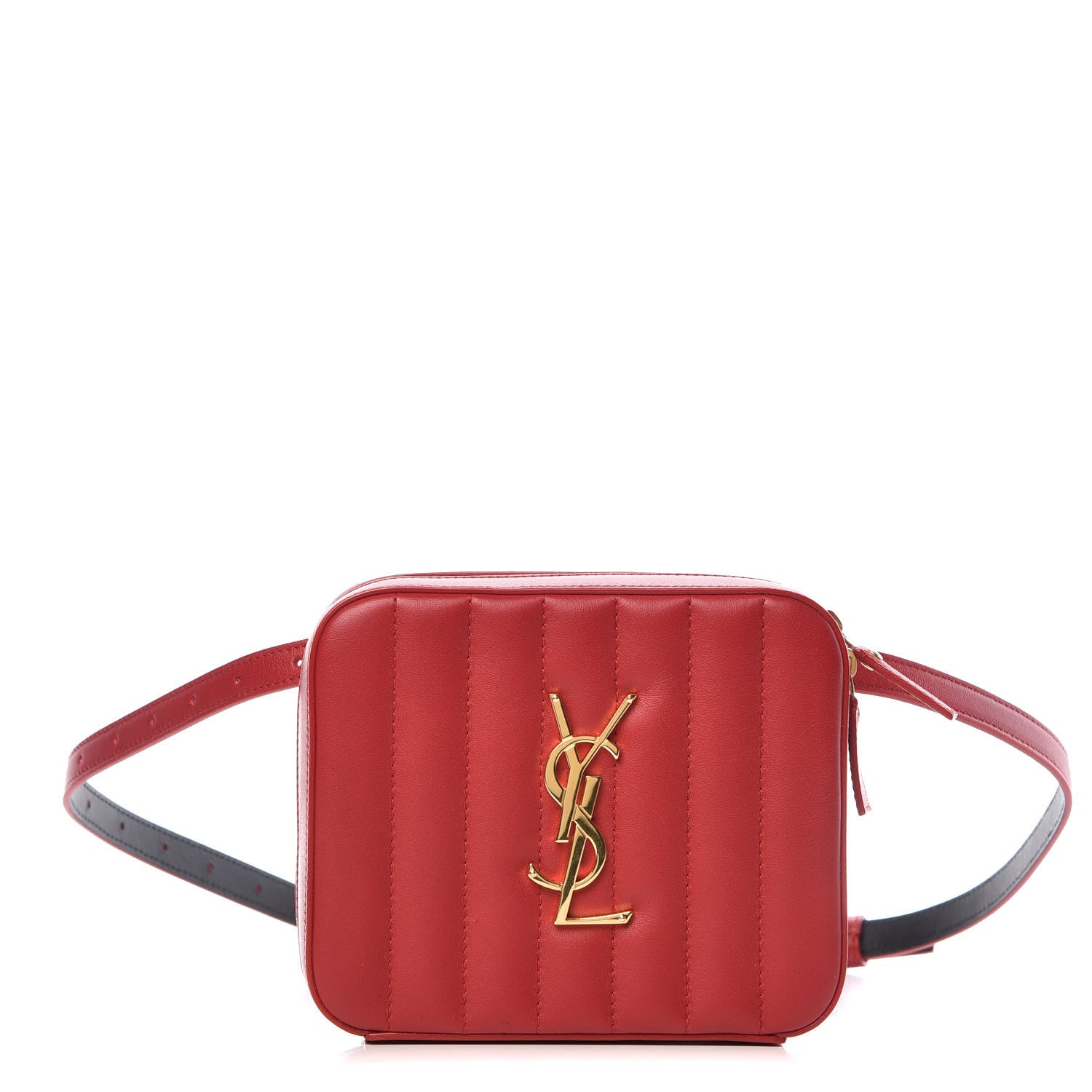 Saint Laurent Lambskin Matelasse Vicky Monogram Belt Bag Eros Red 1 of 8