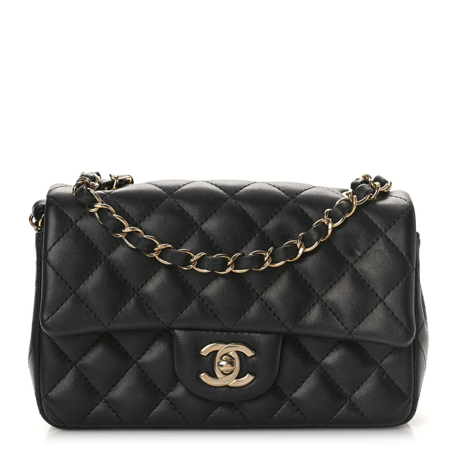 Chanel Lambskin Quilted Mini Rectangular Flap Black 1 of 9