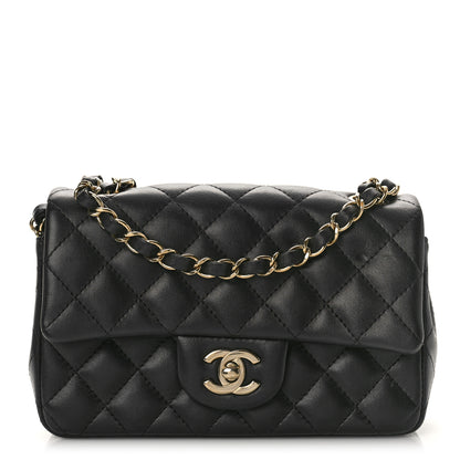 Chanel Lambskin Quilted Mini Rectangular Flap Black 1 of 9
