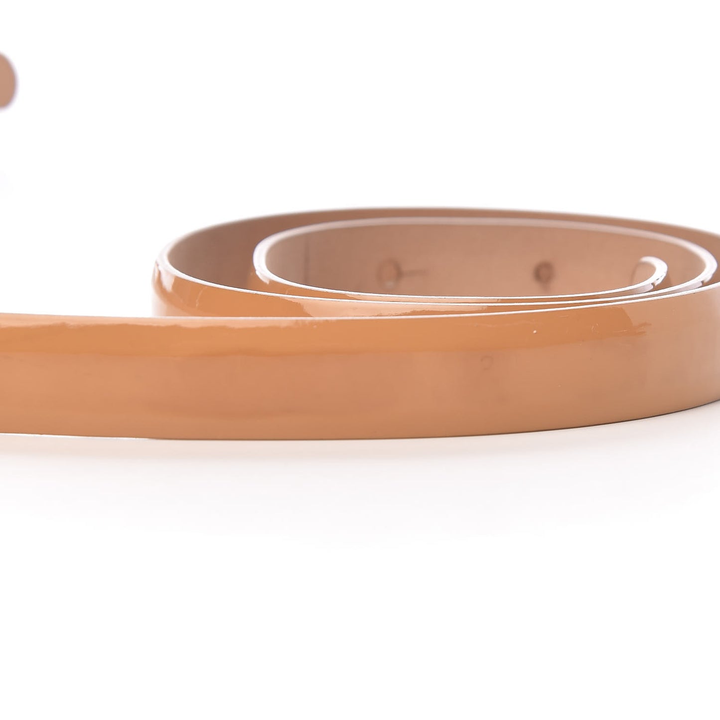 Patent CC Logo Skinny Belt 95 38 Beige