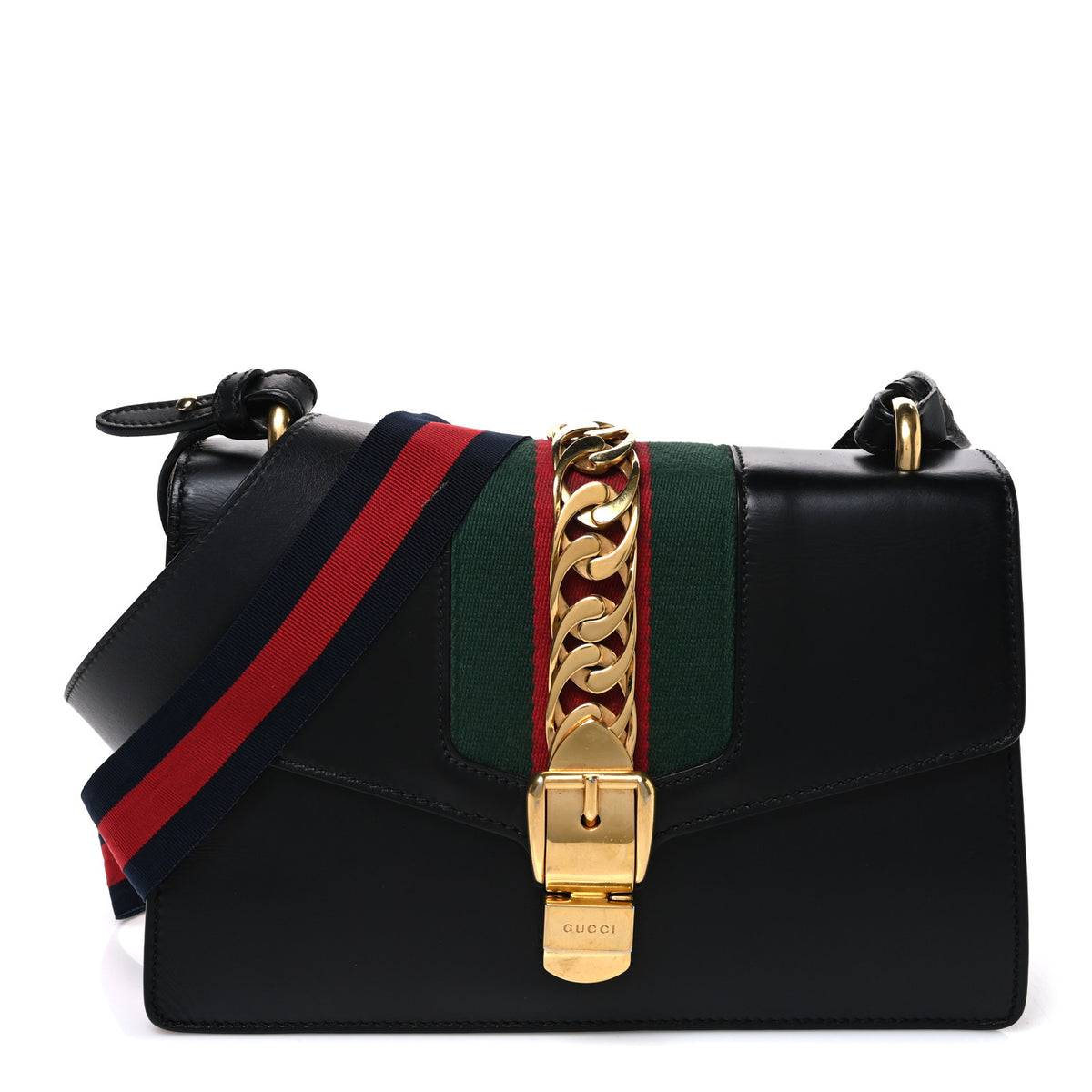 Calfskin Small Sylvie Shoulder Bag Black