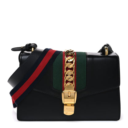 Gucci Calfskin Small Sylvie Shoulder Bag Black 1 of 12