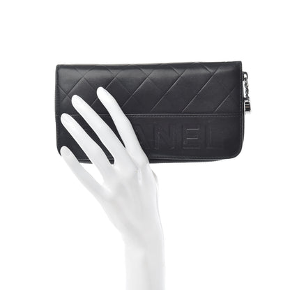 Chanel Lambskin Embossed Logo Wallet Black 2 of 5