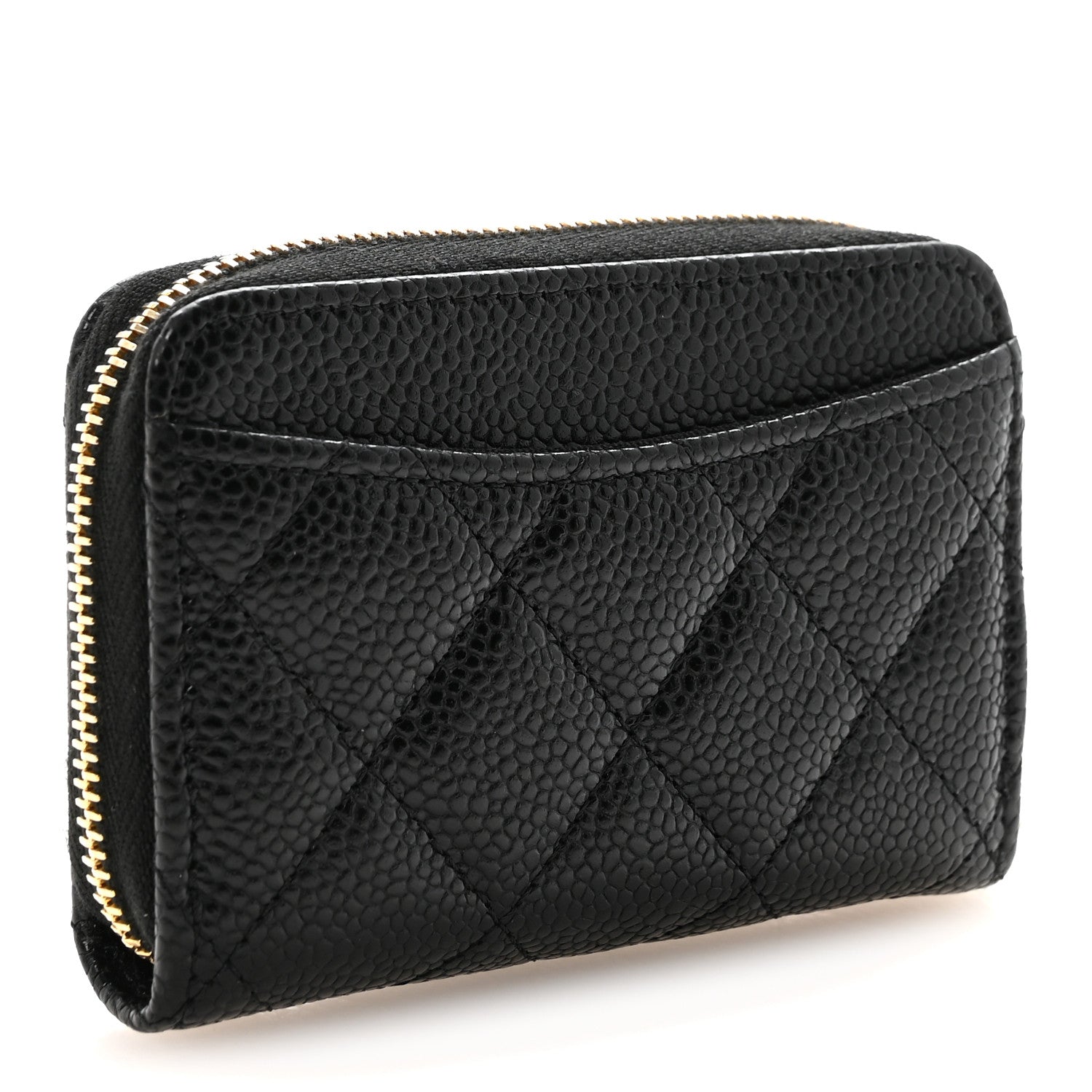 Chanel Caviar Quilted Zip Coin Purse Black 3 of 7