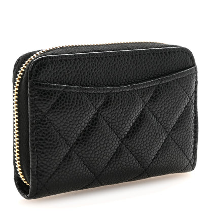 Chanel Caviar Quilted Zip Coin Purse Black 3 of 7
