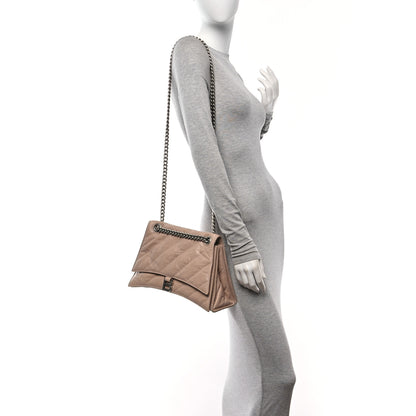 Balenciaga Crushed Calfskin Quilted Medium Crush Chain Bag Nude 2 of 9