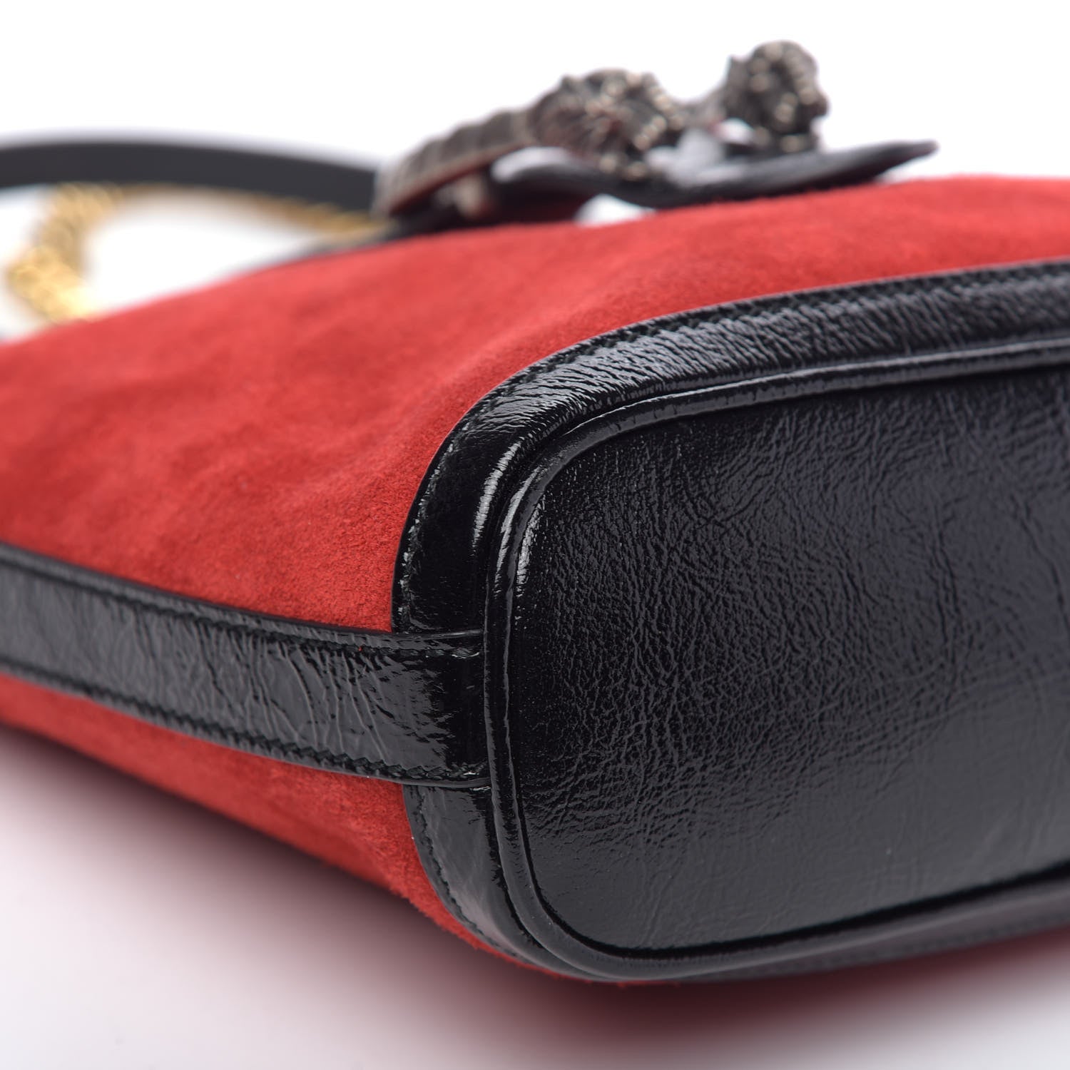 Gucci Suede Patent Medium Dionysus Bucket Bag Red 9 of 12