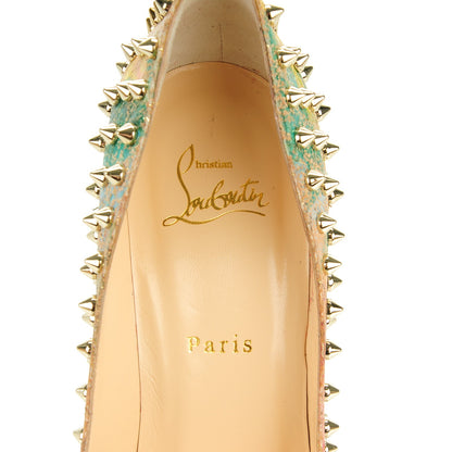 Christian Louboutin Cork Patent Bloom Print Follies Spikes 100 Pumps 39.5 Version Multicolor 7 of 8