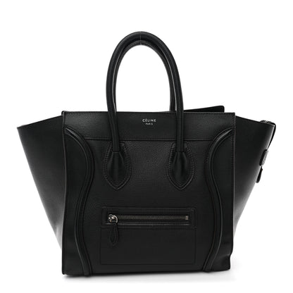 Celine Drummed Calfskin Mini Luggage Black 1 of 13