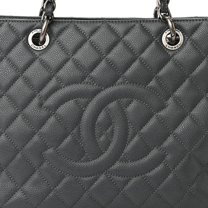 Chanel Caviar Quilted Grand Shopping Tote GST Dark Grey 8 of 10