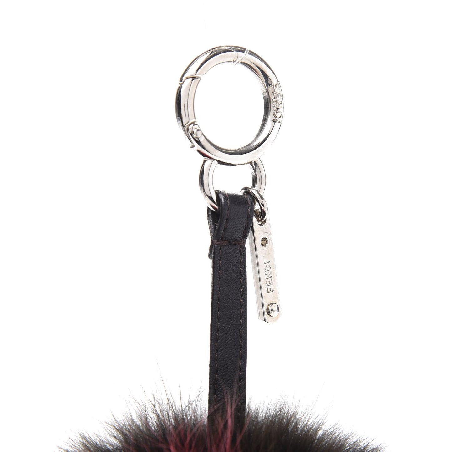 Fox Fur Shiny Nappa Bi-Color G ABCharm Bag Charm Moro Rosso Chiaro