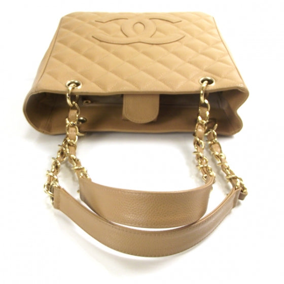 Chanel Caviar Petit Shopping Tote PST Beige 6 of 12