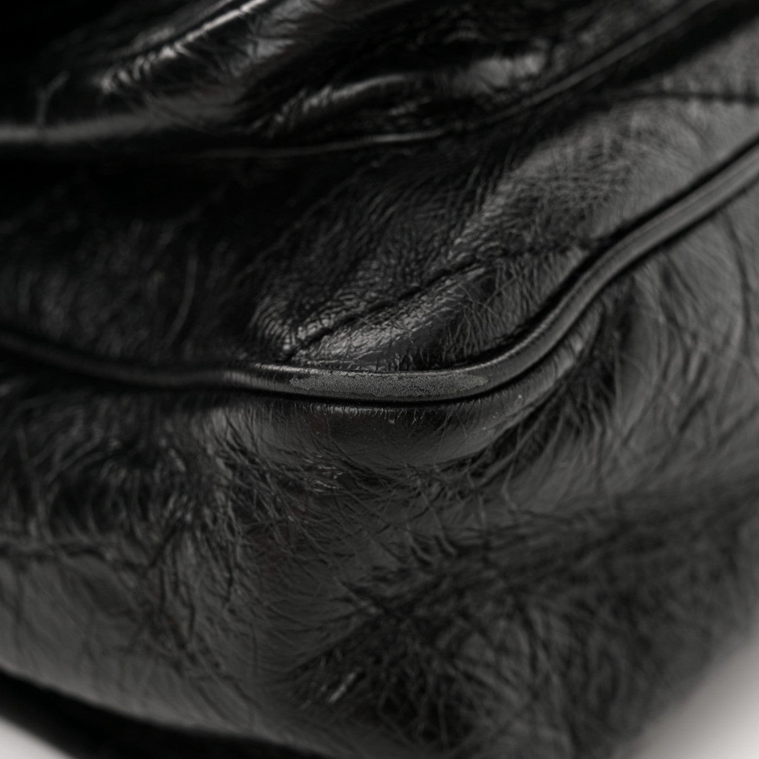 Saint Laurent Crinkled Calfskin Matelasse Monogram Large Niki Chain Satchel Black 13 of 13