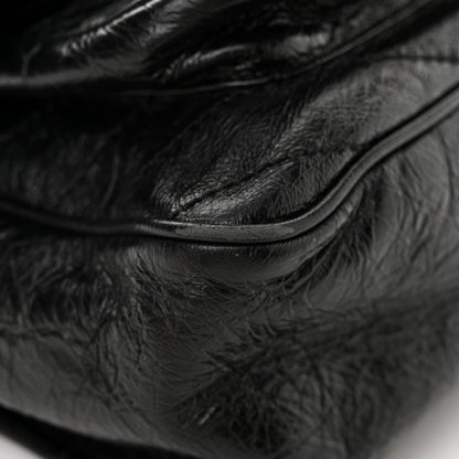 Saint Laurent Crinkled Calfskin Matelasse Monogram Large Niki Chain Satchel Black 13 of 13